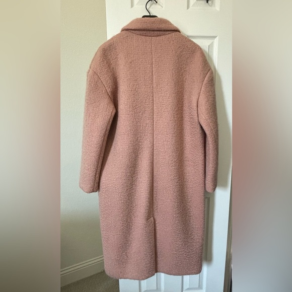 NWOT Express Wool Blend Dusty Pink Women Coat. One button closer. Two packets. - Picture 3 of 9
